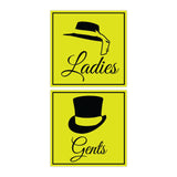 Square ladies and gents sign set with Adhesive Tape, Mounts On Any Surface, Weather Resistant