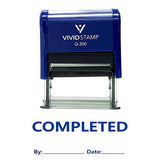 Blue Completed With By Date Line Self Inking Rubber Stamp