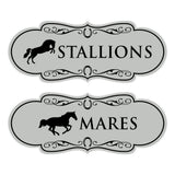 Designer Stallions and Mares, Restroom Wall or Door Signs (Set of 2)