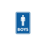 Signs ByLITA Portrait Round Boys (male bathroom icon) Sign with Adhesive Tape, Mounts On Any Surface, Weather Resistant, Indoor/Outdoor Use