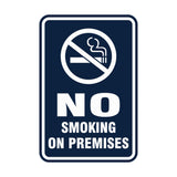 Portrait Round No Smoking On Premises Sign