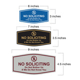 Fancy No Soliciting Do Not Bother Us If We Do Not Know You Wall or Door Sign