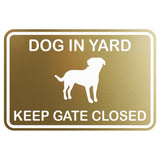 Dog In Yard Keep Gate Closed Wall Door Sign
