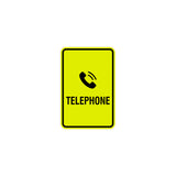 Portrait Round Telephone Sign With Adhesive Tape