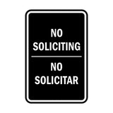 Portrait Round No Soliciting No Solicitar Sign