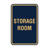 Navy Blue / Gold Portrait Round Storage Room Sign