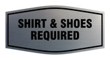 Signs ByLITA Fancy Shirt & Shoes Required Sign with Adhesive Tape, Mounts On Any Surface, Weather Resistant, Indoor/Outdoor Use