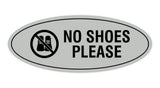 Oval No Shoes Please Sign