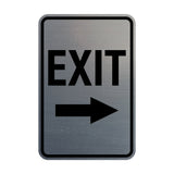 Portrait Round Exit Right Arrow Sign with Adhesive Tape, Mounts On Any Surface, Weather Resistant
