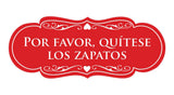 Signs ByLITA Designer Spanish Por favor, quítese los zapatos Sign