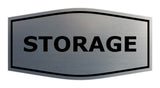 Brushed Silver Fancy Storage Sign