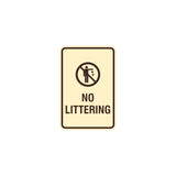 Portrait Round No Littering Sign With Adhesive Tape
