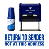 Blue Return To Sender Not At This Address Self Inking Rubber Stamp Combo With Refill