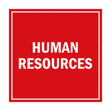 Square Human Resources Sign with Adhesive Tape, Mounts On Any Surface, Weather Resistant