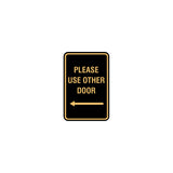 Portrait Round please use other door left arrow Sign with Adhesive Tape, Mounts On Any Surface, Weather Resistant
