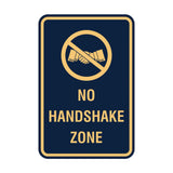 Portrait Round No Handshake Zone Sign