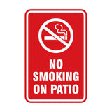 Portrait Round No Smoking On Patio Sign