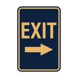 Portrait Round Exit Right Arrow Sign with Adhesive Tape, Mounts On Any Surface, Weather Resistant