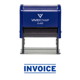 Blue INVOICE Self Inking Rubber Stamp
