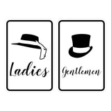 Signs ByLITA Portrait Round Ladies and gentlemen Sign Set with Adhesive Tape, Mounts On Any Surface, Weather Resistant, Indoor/Outdoor Use