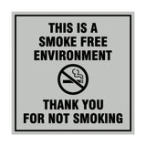 Signs ByLITA Square This is a Smoke Free Environment Thank you for not smoking Sign