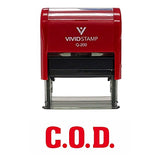 Red C.O.D. Self Inking Rubber Stamp