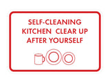 Classic Framed Self-Cleaning Kitchen Clear Up After Yourself Wall or Door Sign