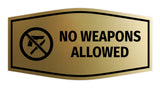 Fancy No Weapons Allowed Sign