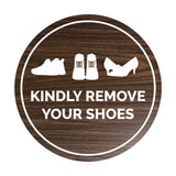 Signs ByLITA Circle Kindly Remove Your Shoes Sign