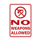 Portrait Round No Weapons Allowed Sign