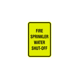 Portrait Round Fire Sprinkler Water Shut-Off Sign