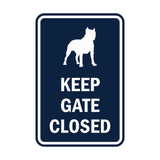 Portrait Round Keep Gate Closed Dog Sign