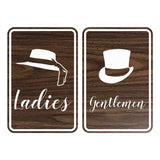 Signs ByLITA Portrait Round Ladies and gentlemen Sign Set with Adhesive Tape, Mounts On Any Surface, Weather Resistant, Indoor/Outdoor Use