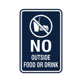 Portrait Round No Outside Food Or Drink Sign