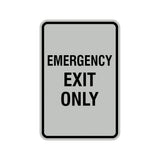 Portrait Round Emergency Exit Only Sign with Adhesive Tape, Mounts On Any Surface, Weather Resistant