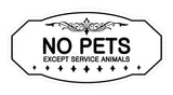 Victorian No Pets Except Service Animals Sign