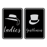 Signs ByLITA Portrait Round Ladies and gentlemen Sign Set with Adhesive Tape, Mounts On Any Surface, Weather Resistant, Indoor/Outdoor Use
