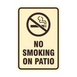 Portrait Round No Smoking On Patio Sign