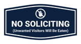 Fancy No Soliciting (Unwanted Visitors Will Be Eaten) Wall or Door Sign