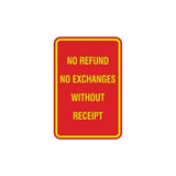 Portrait Round No Refund No Exchanges Without Receipt Sign