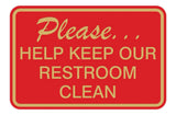 Please Help Keep Our Restroom Clean Wall Door Sign