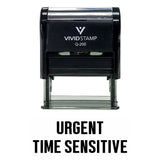Black Urgent Time Sensitive Self Inking Rubber Stamp