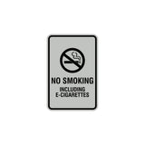 Signs ByLITA Portrait Round No Smoking Including E-Cigarettes Sign with Adhesive Tape, Mounts On Any Surface, Weather Resistant, Indoor/Outdoor Use