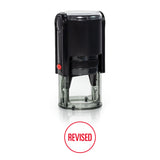 Round Revised Self Inking Rubber Stamp Size 1-1/4"