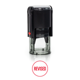 Round Revised Self Inking Rubber Stamp Size 1-1/4"