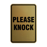 Portrait Round Please Knock Sign