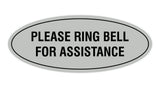 Signs ByLITA Oval Please Ring Bell For Assistance Sign