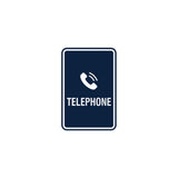 Portrait Round Telephone Sign With Adhesive Tape