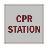 Signs ByLITA Square CPR Station Sign with Adhesive Tape, Mounts On Any Surface, Weather Resistant, Indoor/Outdoor Use