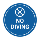 Signs ByLITA Circle No Diving Sign with Adhesive Tape, Mounts On Any Surface, Weather Resistant, Indoor/Outdoor Use
